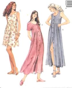 7545 McCalls SEWING Pattern UNCUT Misses 12 loose-fit button front tucks dress - Picture 1 of 4