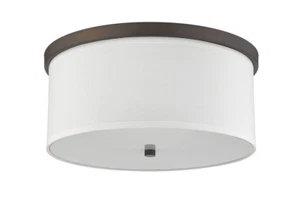Bronze Flusemount Flush Mount 3 Lights 16" W X 7.5" H Bath Ceiling Fixture New! - Picture 1 of 3