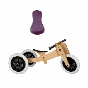 Original Wishbone Bike 3in1 Laufrad classic Holz + Sattelbezug purple NEU !! - Bild 1 von 9