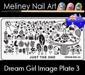 Dream Girl 3 Stamping Nail Art Image Plate Design Rectangle XL Stencil metal - Foto 1 di 2