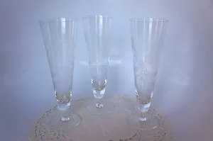 3er SET FLÖTEN AUS GEÄTZTEM GLAS - Bild 1 von 2