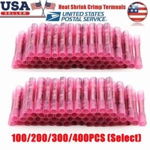 400PCS 22-16 AWG Heat Shrink Crimp Connectors Wire Butt Terminals Set Waterproof - Picture 1 of 10