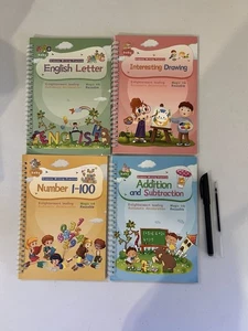 B81 Grooves Writing Practice Magic Ink Reusable Numbers Letters Math Drawing - Imagen 1 de 5