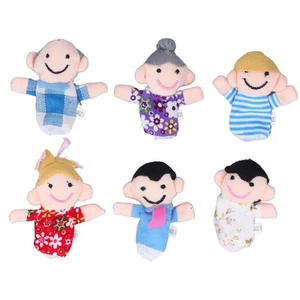 6pcs Finger Puppet Set Family Plush Finger Puppet Doll Storytelling Props Zz1 - Picture 1 of 12