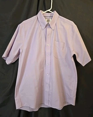 Sz L Men's Shirt Cutter & Buck Short Sleeve Button down Lavender New  - Image 1 of 4