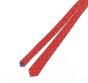 New & Lingwood Men's Red Silk Animal Print Tie - Picture 1 of 12