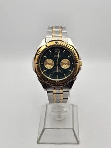 Vintage 1995 Guess Mens Quartz Watch Daydate Moonphase Two-Tone Rotating Bezel - Picture 1 of 20