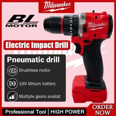 Milwaukee M18 18V Cordless Brushless Impact Drill 150Nm Compact Tool Only - Image 1 of 4