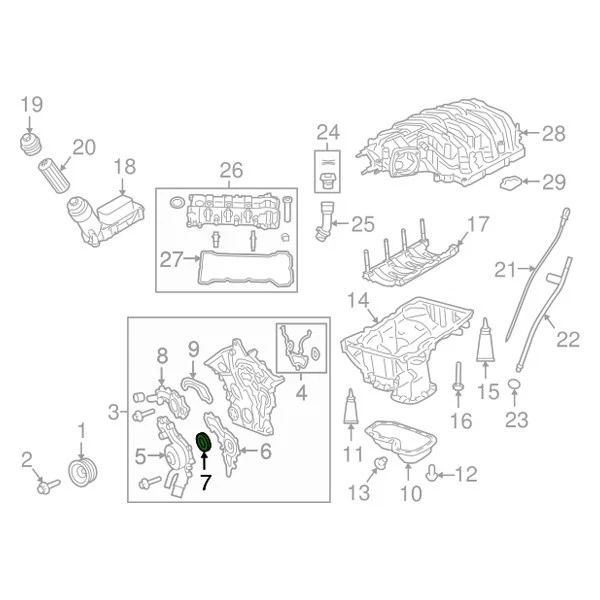 For Ram 1500 2020 Mopar 68245707AD Front Crankshaft Oil Seal Retainer - Imagem 1 de 1