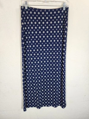 Maxi Falda De Colección Liz Claiborne Pequeña Azul Marino Geométrico Medallón Años 90 Tejida Elástica Foto 1 de 4