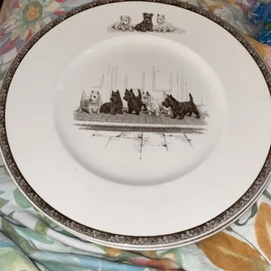 Wedgwood "A Full House" Scottish & West Highland Terriers Working Dog Plate - Picture 1 of 2