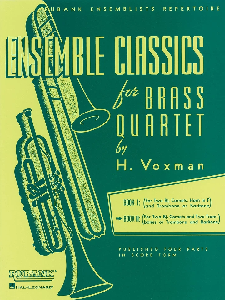 Ensemble Classics for Brass Quartet Book 2 Trumpet Trombone Score Rubank - Image 1 of 1
