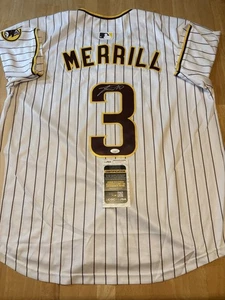 Jackson Merrill Autographed Signed San Diego Padres Jersey Jsa Coa - Picture 1 of 3