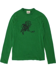 ABERCROMBIE & FITCH Boys Graphic Top Long Sleeve 11-12 Years Medium Green AC02 - Picture 1 of 3