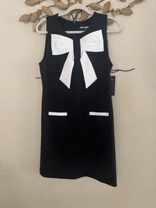 KARL LAGERFELD PARIS Women's Bow-Front Scuba-Crepe Sheath Dress Size 10 - Picture 1 of 4