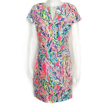 Платье цельнокроеное Lilly Pulitzer Layton яркие цвета логотип золотые пуговицы, задняя молния - Изображение 1 из 4