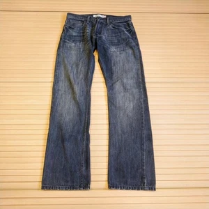 Levis Jeans W33 (W32) L32 Grey Mens 514 Slim Straight Low Rise Dark Distress Y2K - Picture 1 of 12
