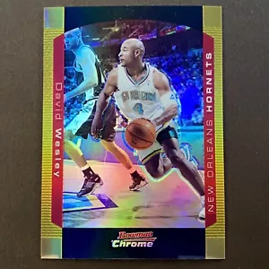 Camiseta deportiva de David Wesley 2004 Bowman cromada oro refractor/50 como nueva de los Hornets Baylor SP - Imagen 1 de 4