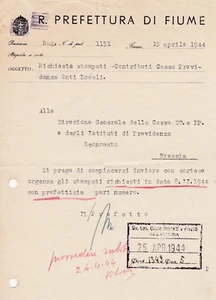 § FLUSSPRÄFEKTUR (RSI) 1944 - Antrag in Brescia gedruckt Vorsorgekasse - Bild 1 von 1