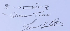 PSA DNA Leonard Kleinrock Autograph Signed Hand Drawn Queuing Theory Sketch - Picture 1 of 3
