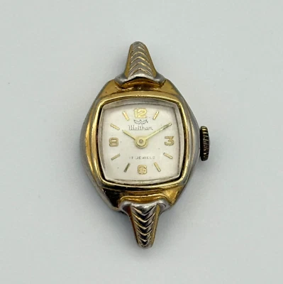 Vintage Feminino WALTHAM Tom Dourado 17 Joias Relógio Mecânico, 17mm (Para Peças) - Imagem 1 de 4