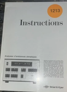 Bruel & Kjaer INSTRUCTION MANUAL 1213 Français ORIGINAL - Photo 1/1