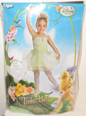 Tinker Bell Disney Hadas Halloween Disfraz Con Alas Niñas Pequeño 4-6X NUEVO Foto 1 de 3