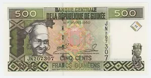 Guinea 500 Francs 1998 Pick 36 UNC Uncirculated Banknote - Picture 1 of 2