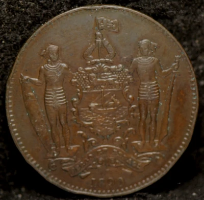 British North Borneo 1890-H, Penny, KM2, About UNC,  rim, 5-13 - Image 1 of 2