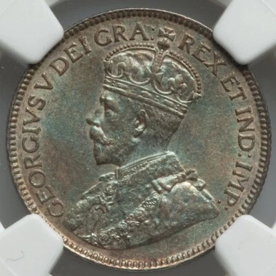 1916 CANADA silver quarter 25C NGC AU-58 only 5 in higher grades at NGC, 2 in 58 - Image 1 of 4