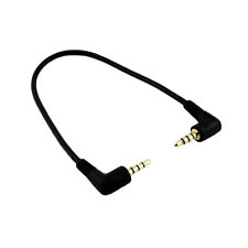 3.5mm 4 Pole Male to 3.5mm Male Right Angle Stereo Audio Short Cable Cord 20cm