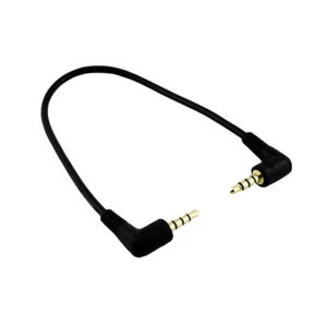 3.5mm 4 Pole Male to 3.5mm Male Right Angle Stereo Audio Short Cable Cord 20cm - Picture 1 of 6