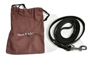 Dean and Tyler Braided Leather Dog Leash Black w/ Stainless Steel Clip (6'x3/4")