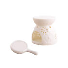  Keramik-Ruchergef mit Kerzenhalter, weie Aromalampe, Blumen-Design,