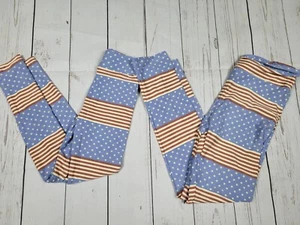 LuLaRoe Mommy & Me Patriotic American Flag Leggings Pair (One Size OS, L/XL) - Picture 1 of 4