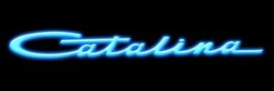 Pontiac Catalina NEW Sign: 8x24" USA Steel - Script Logo in Neon Like Blue - Picture 1 of 1