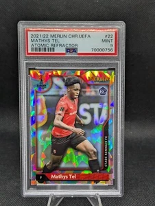 2021-22 Topps Merlin Chrome UEFA Atomic Refractor /250 #22 Mathys Tel RC PSA 9 - Picture 1 of 2