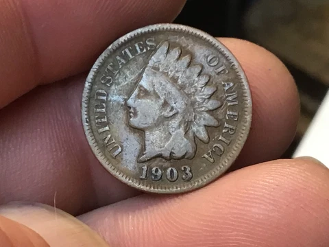 1903 Indian Head Cent, Indian Head Penny,  1 Coin, Wholesale on a G is $1.1 Cover