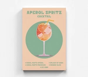 Cocktails Leinwandbild Aperol Spritz Kunst Wandbilder Farbig Leinwand Art Bild - Foto 1 di 7