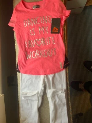 Lindo Top Rosa Y Pantalones Blancos Niñas Talla 6 Nuevo Con Etiquetas Foto 1 de 4