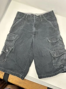 OP Ocean Pacific Boys 12 Cargo Shorts Black 100% Cotton - Picture 1 of 4