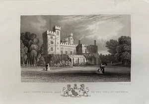 1834 Antique Print; East Cowes Castle, Isle of Wight after Barber - Picture 1 of 2