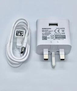 Adattatore originale Samsung TA200UWE + cavo USB tipo C nero/bianco UK STOCK - Foto 1 di 17