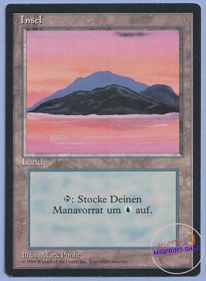 Island V3 Foreign Black Bordered MTG MISPRINT Card in German Copyright in French - Imagen 1 de 3