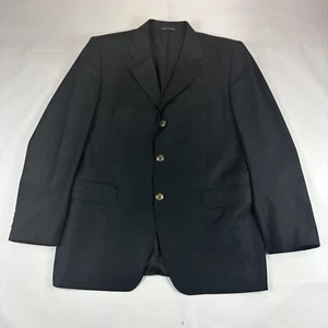 Canali Jacket Blazer 3 Button Black Sport Coat Wool Made in Italy Men’s 52R READ - Picture 1 of 13