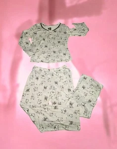 LAURA ASHLEY 2 Piece SCOTTIE DOG Pajama Set Pink Gray YOUTH Girls Size Medium - Picture 1 of 12