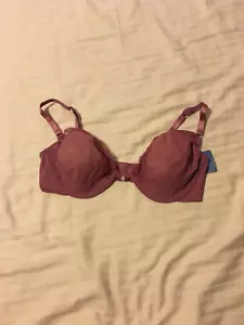 Vera Wang Bra: Sheer w/Lace Trim, Under Wire Adj. Strap: Coral Stone, C or D Cup - Picture 1 of 4