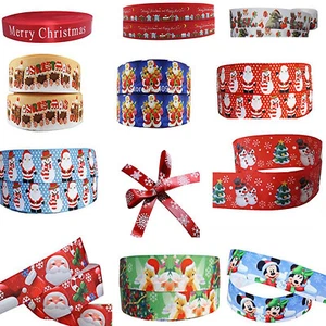 Christmas Cake Cartoon Grosgrain Red Glitter Ribbon For Cakes, Gift Wrap, Bows - Picture 1 of 37