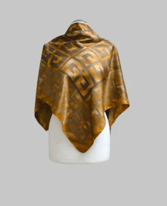 Givenchy Marrón Oro Taupe Seda Cuadrado Bufanda Logo Monograma 87*88 cm - Imagen 1 de 14