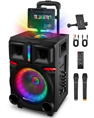 Karaoke Machine with 2 Wireless Microphones & Bluetooth Speaker - Image 1 of 4